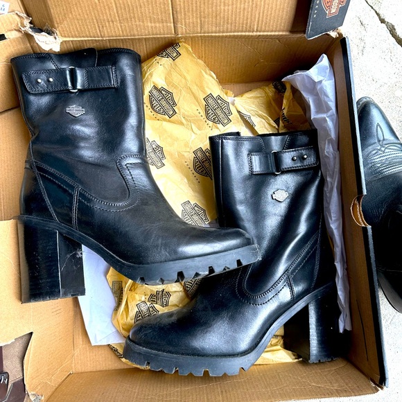 Harley Davidson heeled boots - Picture 1 of 1